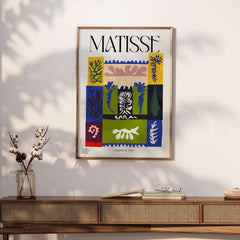 Matisse Amphitrite 1947 Abstract Patchwork Poster Print displayed in a modern decor setting.