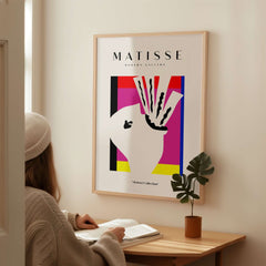 Matisse Art Prints -Abstract Head Jazz Series Colorful Blocks Wall Art displayed in a modern home setting.