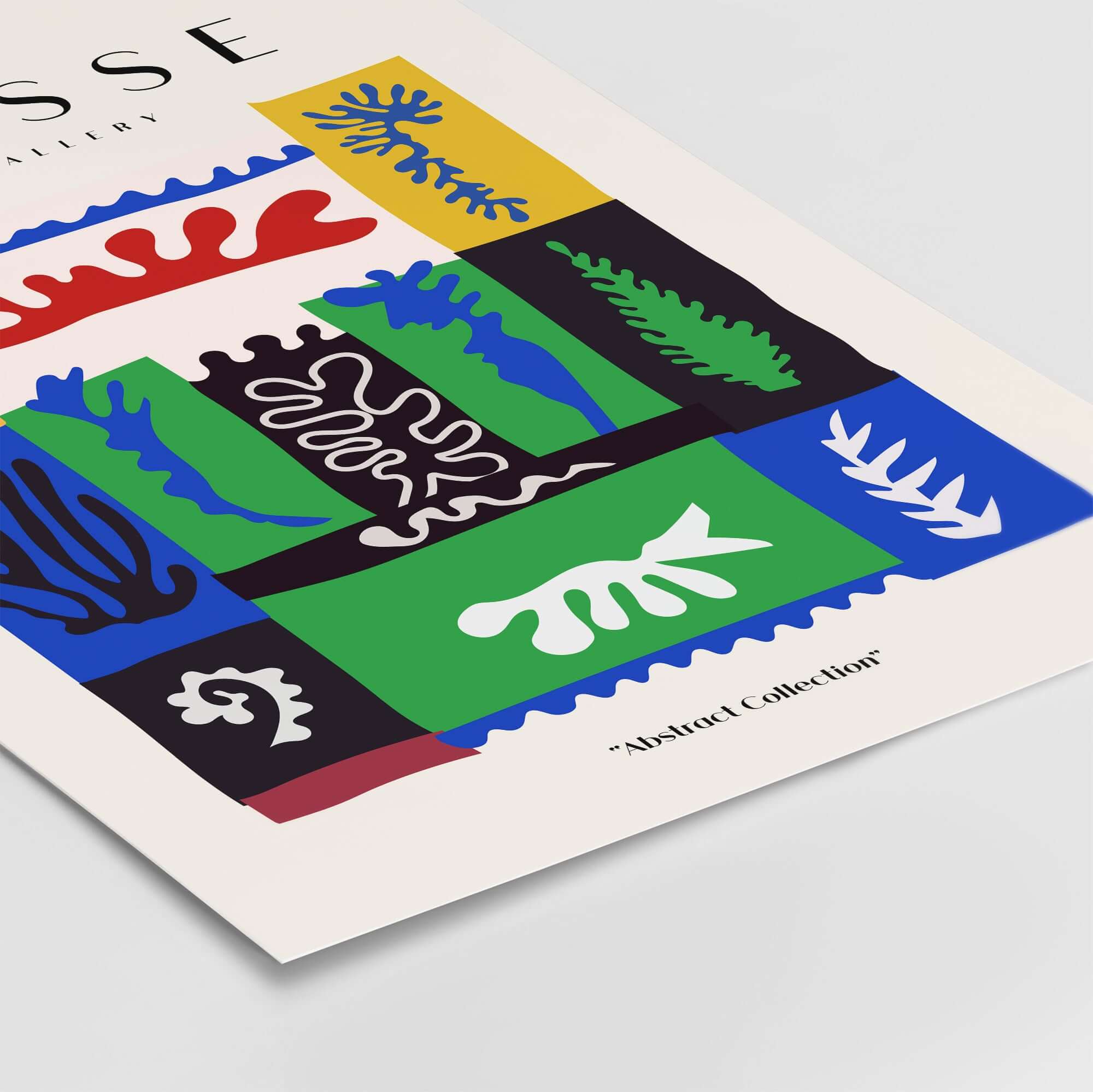 Matisse Art Prints -  Complex Abstract Botanical Patchwork Poster featuring colorful abstract botanical motifs.