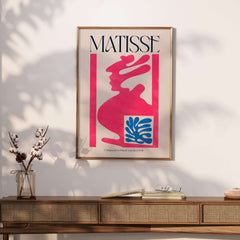 Matisse Art Print Composition Pink Blue Abstract Cut Out Print 1947 vibrant artwork featuring pink and blue shapes.
