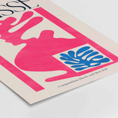 Matisse Art Print Composition Pink Blue Abstract Cut Out Print 1947 featuring pink and blue shapes on a beige background.