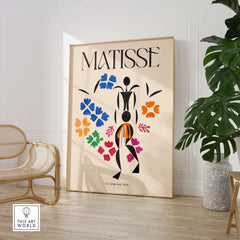 Matisse Art Print - La Négresse 1952 Poster featuring vibrant floral and abstract figure design.