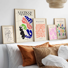 Matisse Art Print Lagoon 1947 Abstract Organic Shapes Wall Art Print displayed in a stylish interior setting.