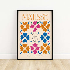 Matisse Art Print - Large Decoration with Masks Floral Pattern Poster featuring bold colors and abstract shapes.