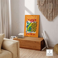 Matisse Art Print - Les Codomas Jazz 1947 Abstract Cut Out Art Poster displayed in a stylish home setting.