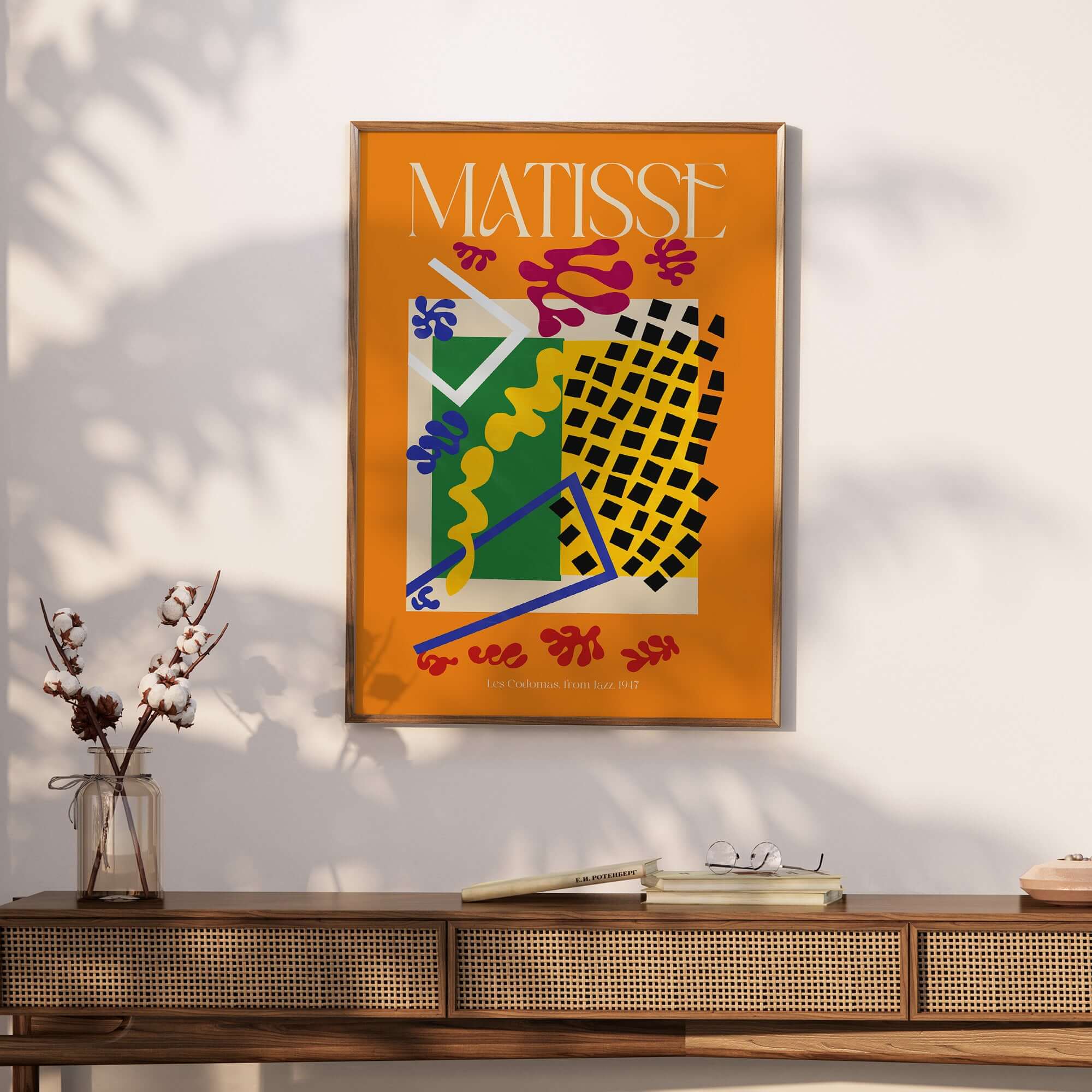 Matisse Art Print - Les Codomas Jazz 1947 Abstract Cut Out Art Poster featuring vibrant colors and geometric shapes.