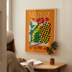 Matisse Art Print - Les Codomas Jazz 1947 Abstract Cut Out Art Poster displayed in a stylish home setting.
