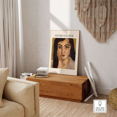 Matisse Art Print - Lorette 1917 Portrait Poster Print displayed in a stylish interior setting.