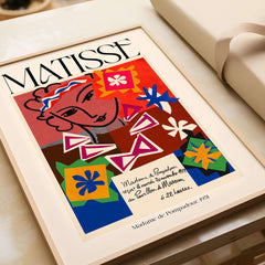 Matisse Art Print Madame de Pompadour 1951 Abstract Collage Poster featuring vibrant colors and bold patterns.