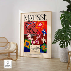 Matisse Art Print Madame de Pompadour 1951 Abstract Collage Poster featuring vibrant colors and bold patterns.