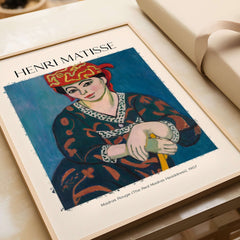 Matisse Art Print - Madras Rouge Red Headdress 1907 Wall Art Poster featuring vibrant colors and bold design.