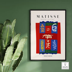 Matisse Art Prints - Patchwork Shapes Composition Poster displayed in modern gallery with colorful abstract design.
