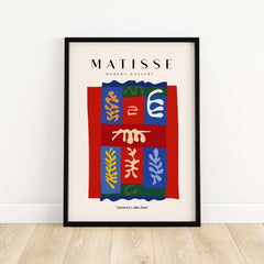 Matisse Art Prints - Patchwork Shapes Composition Poster featuring colorful abstract shapes and botanical motifs.
