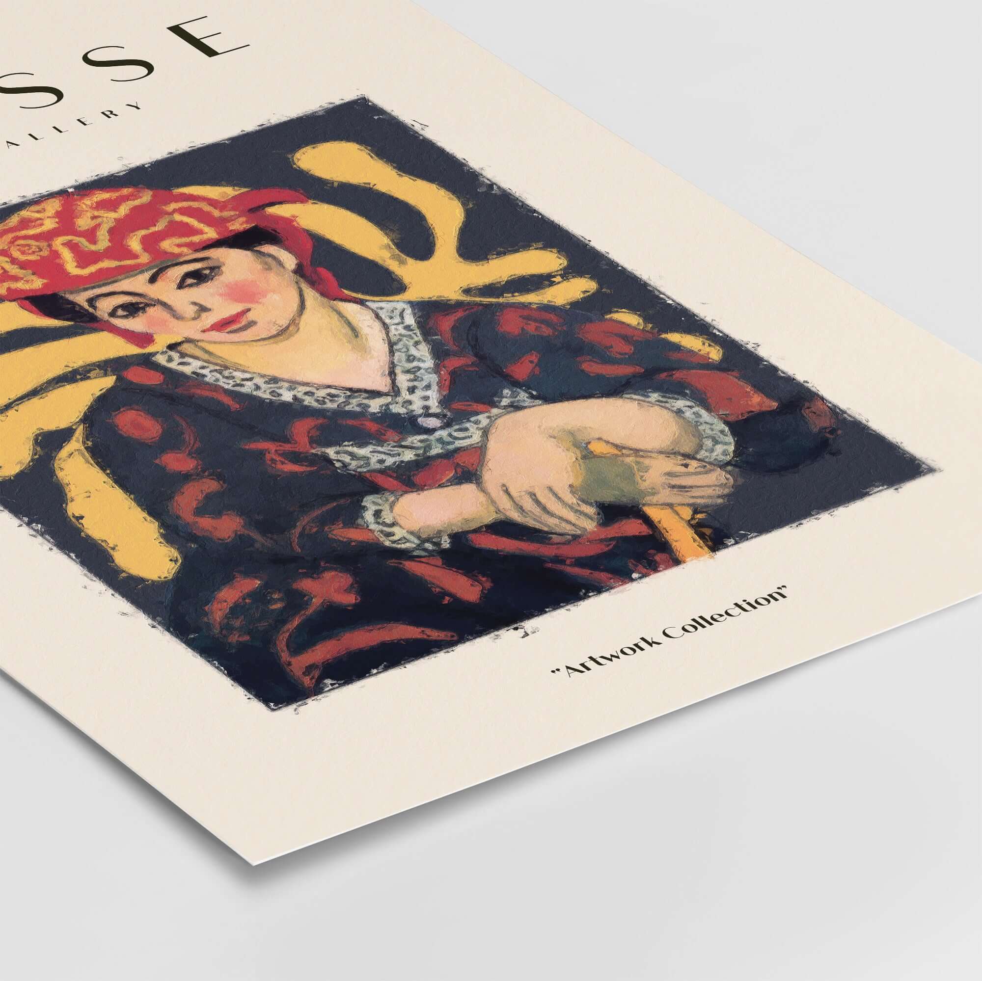 Matisse Art Prints -  Woman in Patterned Hat & Dress Poster featuring a seated woman in a patterned hat and dress.