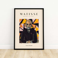 Matisse Art Prints - Portrait Man in Suit Geometric Wall Art framed poster with bold colors and geometric shapes.