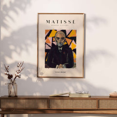 Matisse Art Prints - Portrait Man in Suit Geometric Wall Art featuring a sophisticated portrait against a colorful background.