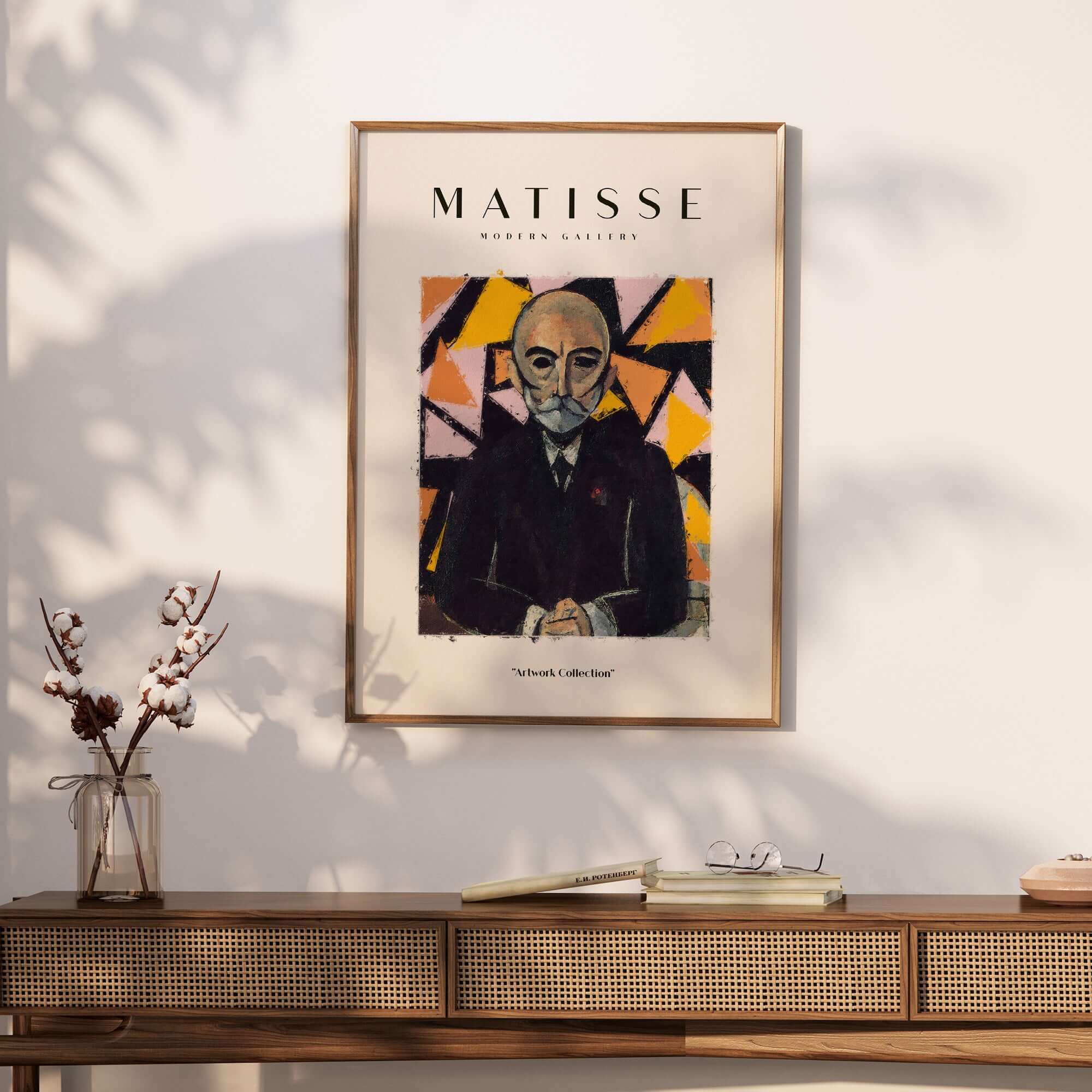 Matisse Art Prints - Portrait Man in Suit Geometric Wall Art featuring a sophisticated portrait against a colorful background.