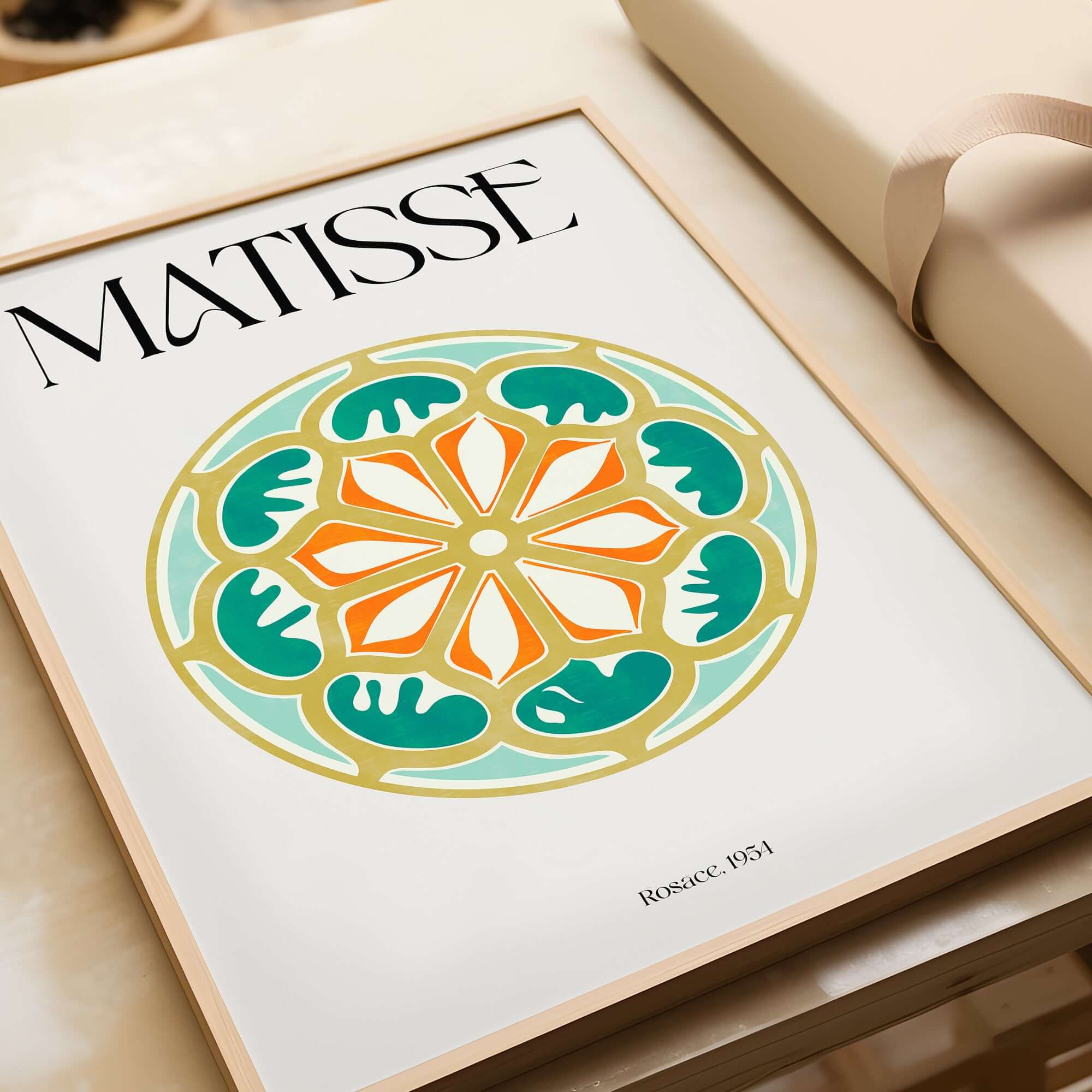 Matisse Art Print Rosace 1954 Rose Window Geometric Art Print featuring a vibrant circular design.