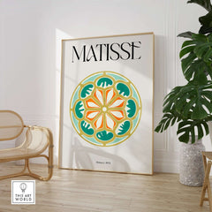 Matisse Art Print Rosace 1954 Rose Window Geometric Art Print featuring a colorful circular design in a modern setting.