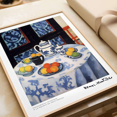 Matisse Art Prints - Still Life Blue Tablecloth Poster featuring a blue tablecloth and fruit.