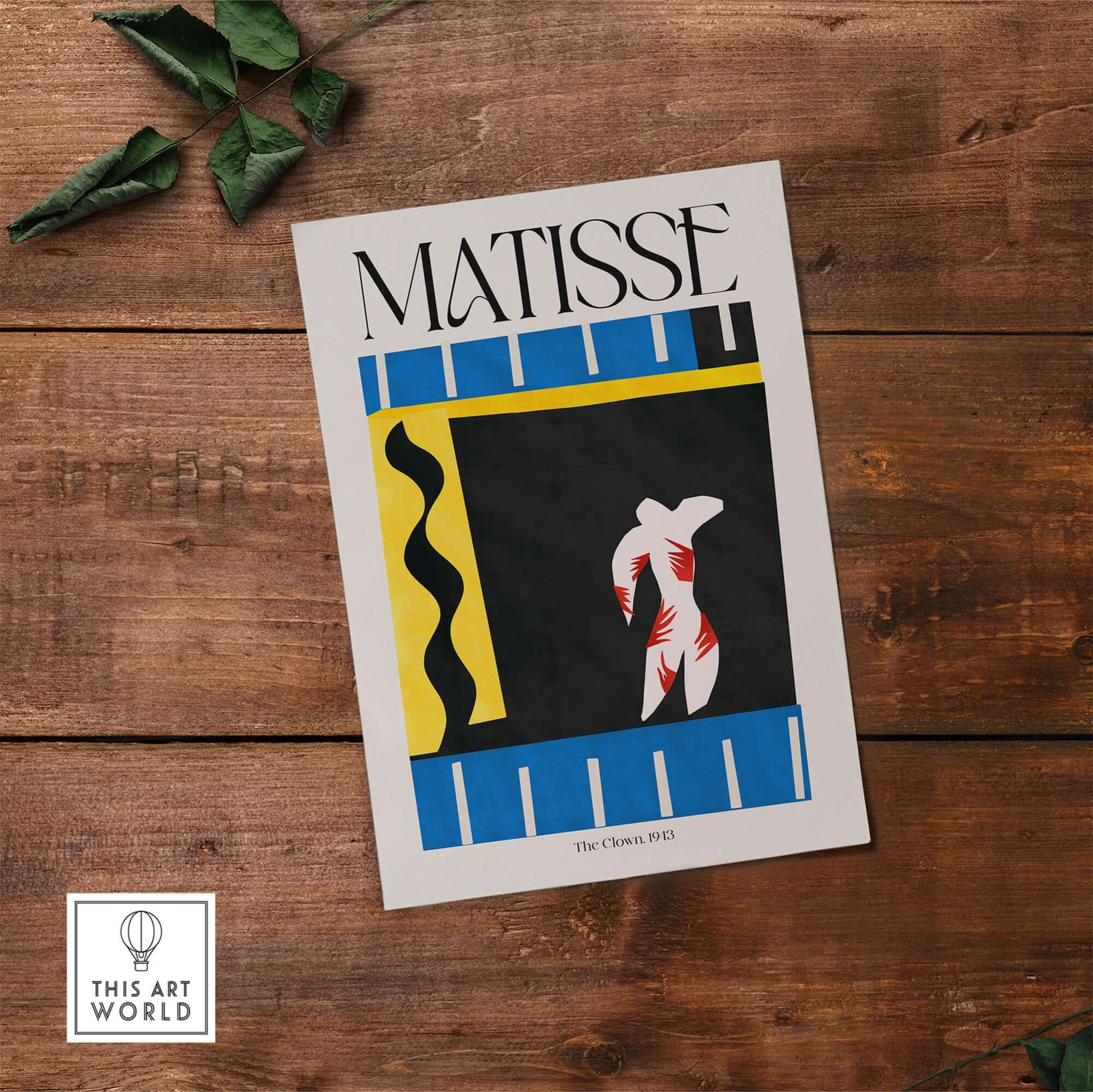 Matisse Art Print - The Clown 1943 Jazz Series Abstract Figure Poster featuring abstract figure on bold colors.