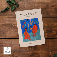 Matisse Art Prints - Two Figures Flute Poster featuring expressive figures on vibrant background.