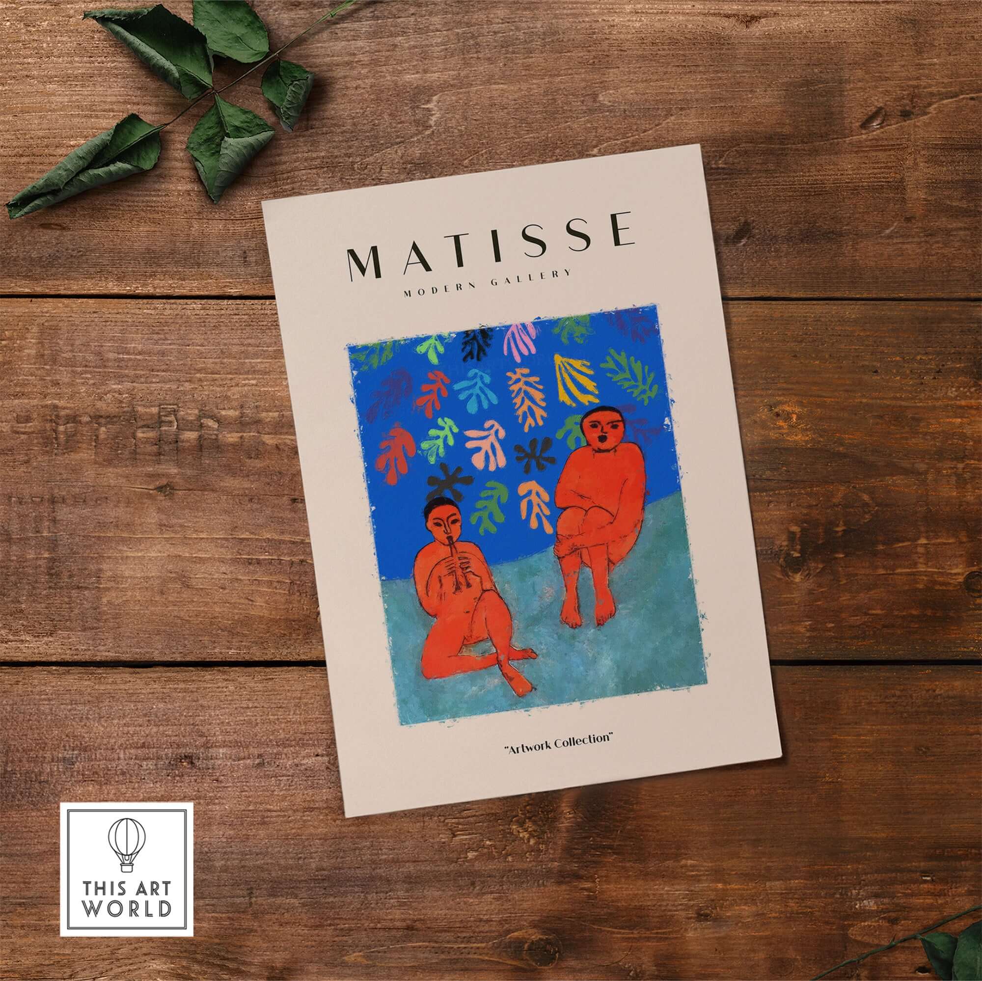 Matisse Art Prints - Two Figures Flute Poster featuring expressive figures on vibrant background.