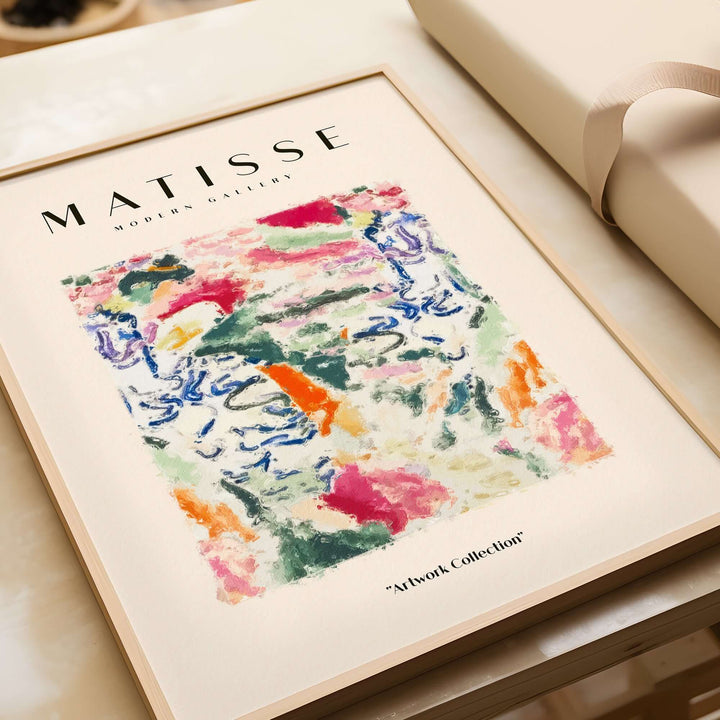 Matisse art print featuring abstract colorful swirls and textures, part of an artistic collection for vibrant wall decor.