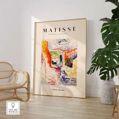 Matisse Art Prints - Abstract Fauvist Poster in modern gallery setting with vibrant colors and textured style.