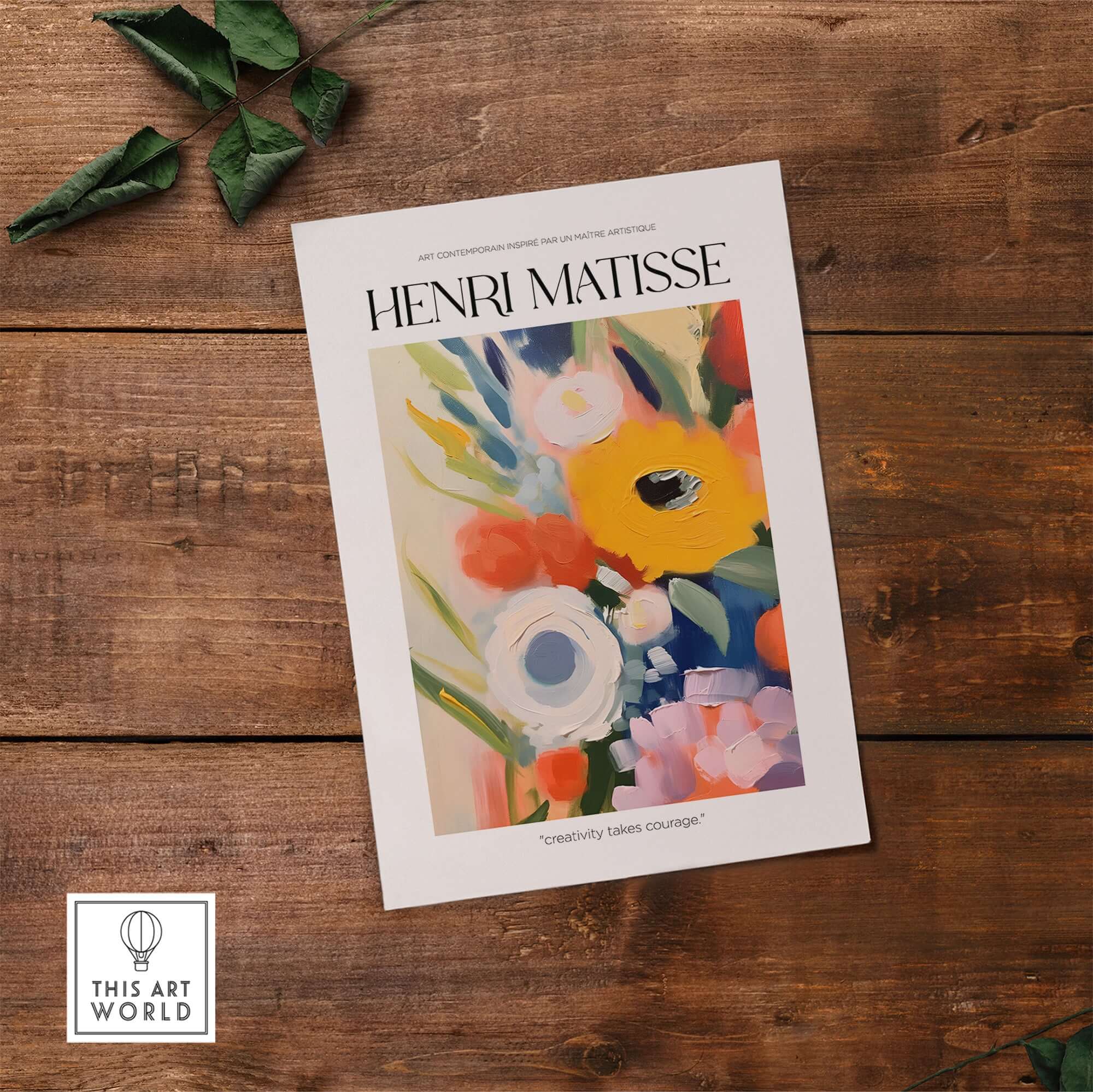 Matisse Art Prints - Abstract Flowers Poster featuring bold floral artwork with expressive colors.