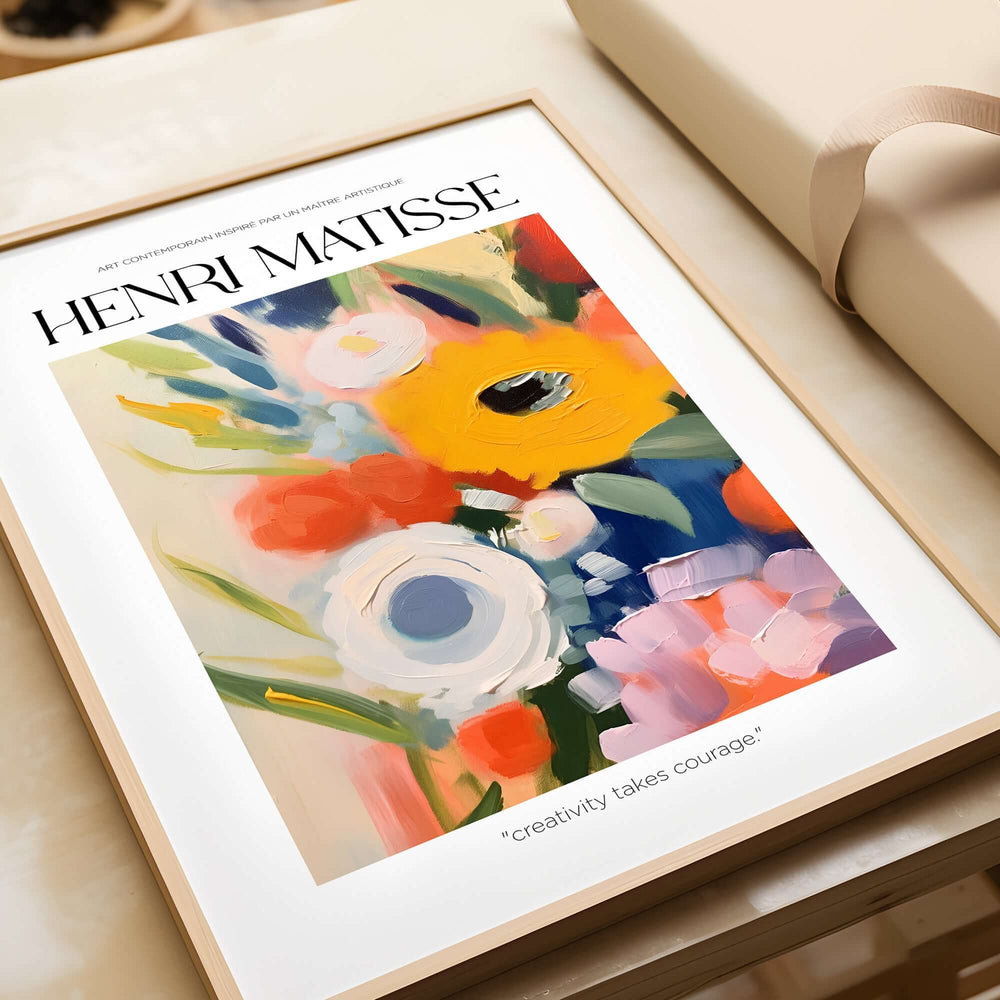 Matisse Art Prints - Abstract Flowers Poster featuring vibrant floral artwork by Henri Matisse.