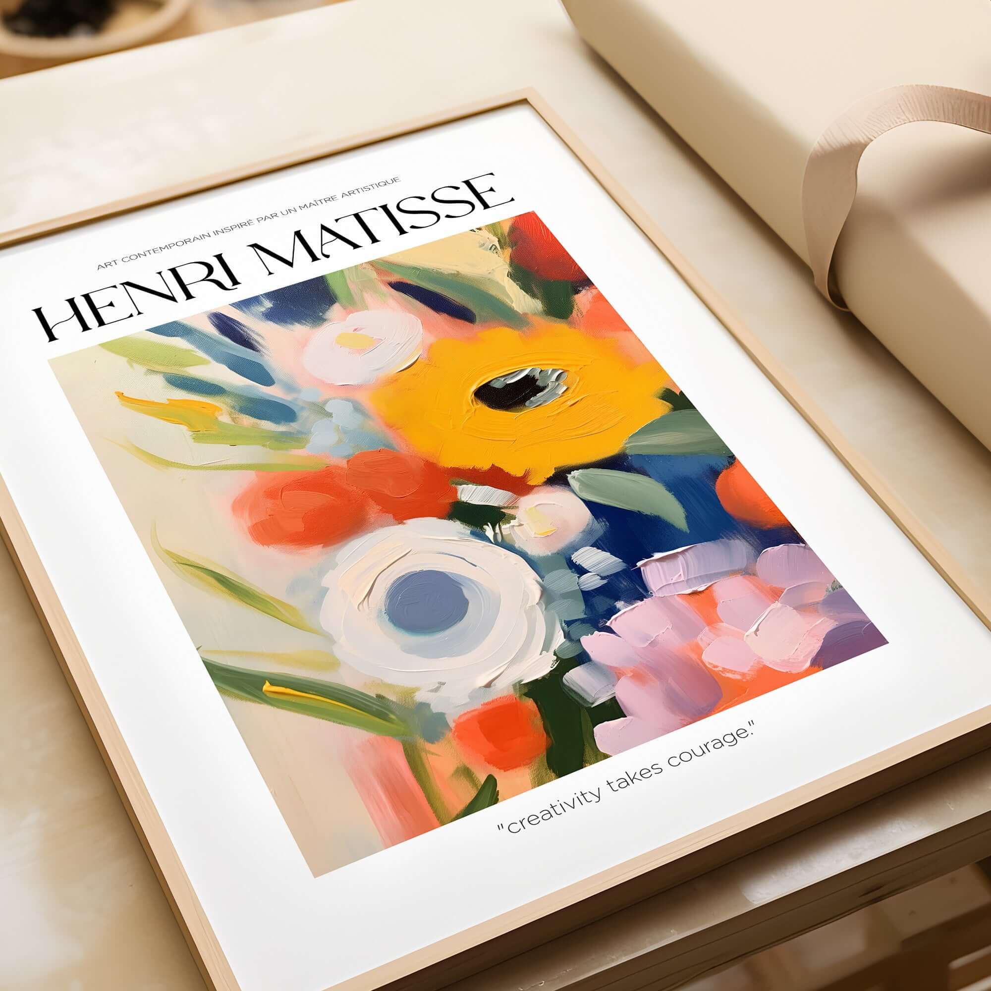 Matisse Art Prints - Abstract Flowers Poster featuring vibrant floral artwork by Henri Matisse.