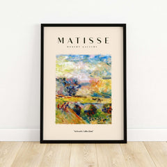 Matisse Art Prints - Abstract Painterly Landscape Bridge Poster, vibrant abstract landscape art print in a frame.