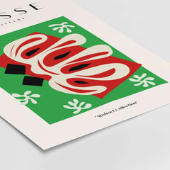 Matisse Art Prints -  Abstract Shape Red Green Poster featuring bold graphic design and vibrant colors.