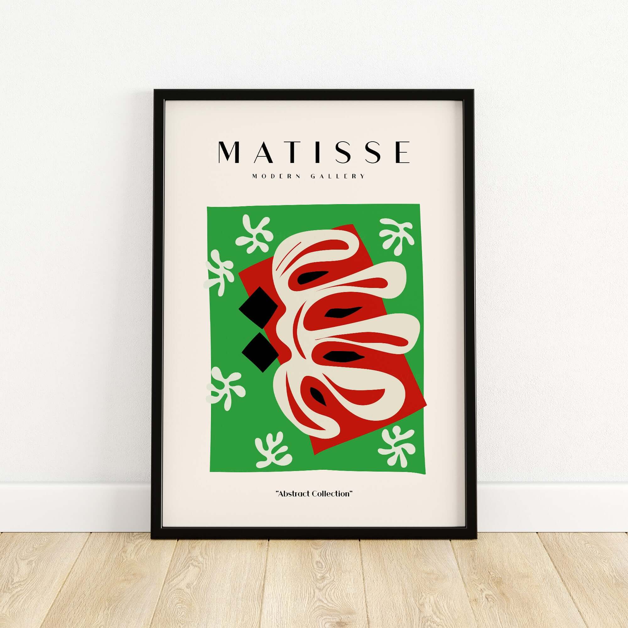 Matisse Art Prints -  Abstract Shape Red Green Poster featuring bold abstract shapes and vibrant colors.