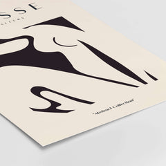 Matisse Art Prints - Black Abstract Nude Figure Poster showcasing a minimalist silhouette on a soft beige background.