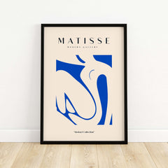 Matisse Art Prints - Blue Nude Abstract Cut Out Wall Art featuring a modern abstract cut-out design in blue.
