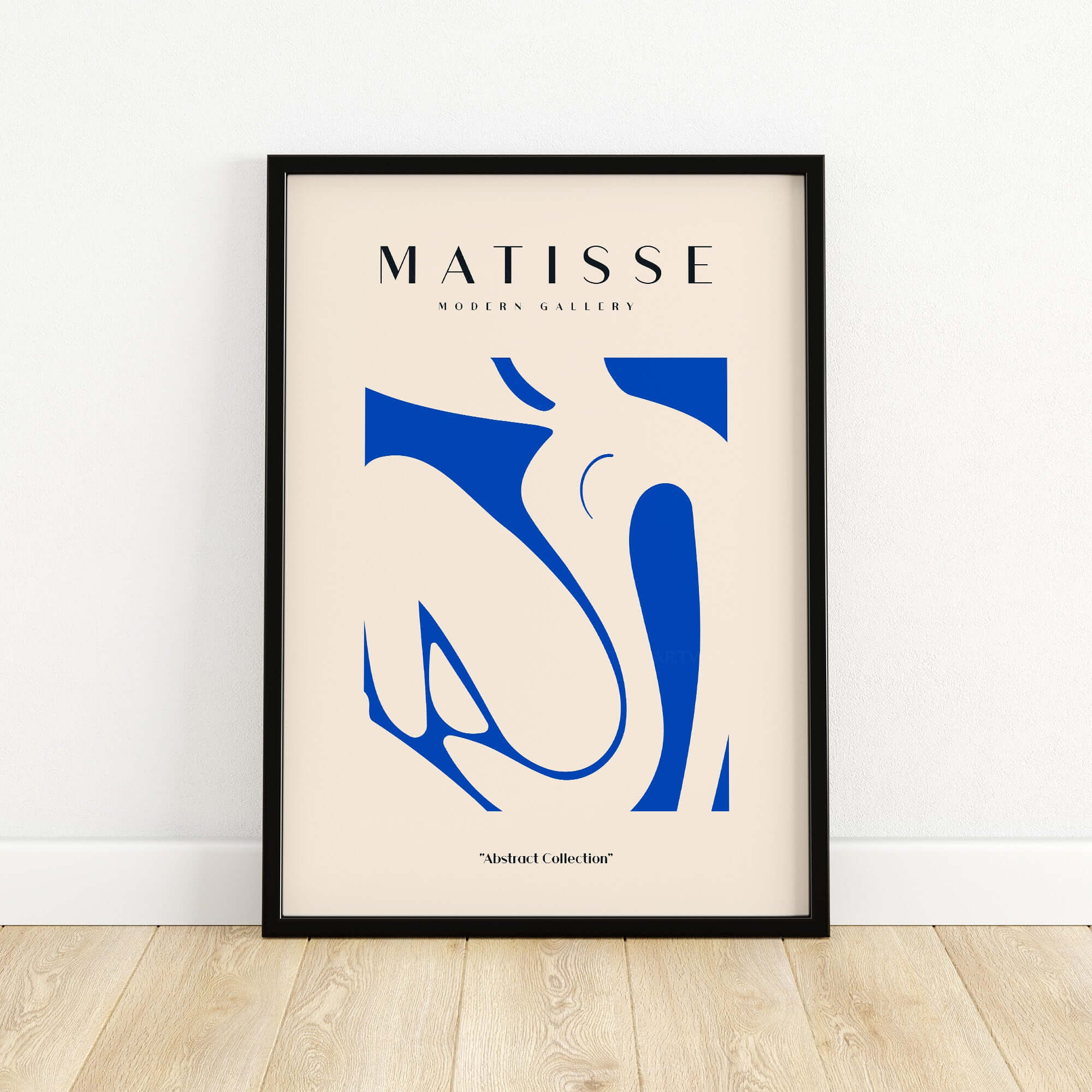 Matisse Art Prints - Blue Nude Abstract Cut Out Wall Art featuring a modern abstract cut-out design in blue.