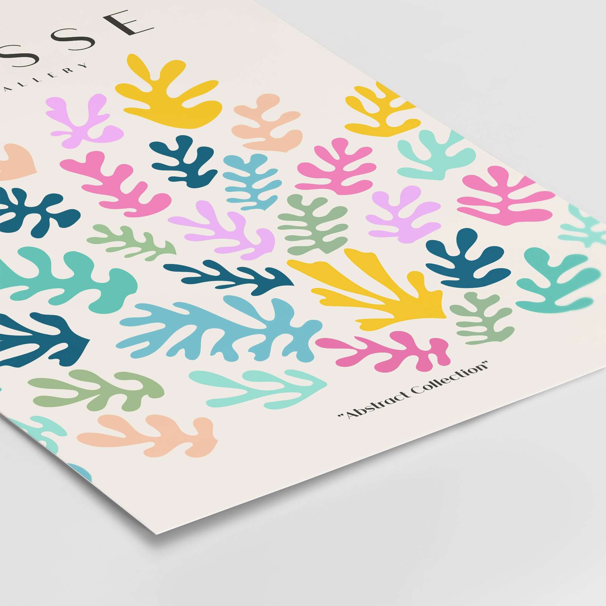 Matisse Art Prints - Colorful Abstract Botanical Scatter Poster featuring vibrant shapes on a neutral background.