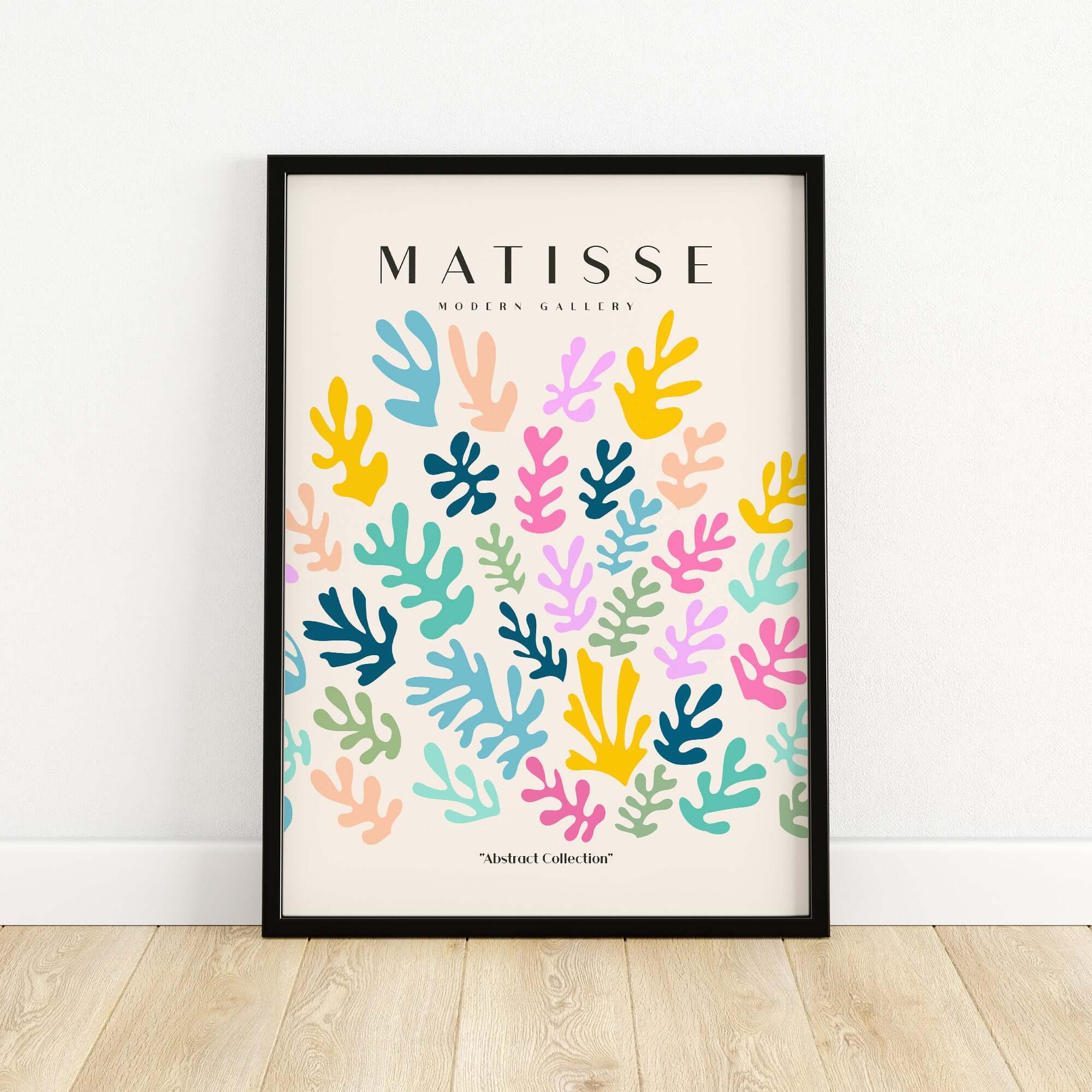 Matisse Art Prints - Colorful Abstract Botanical Scatter Poster featuring vibrant coral-like shapes and colorful designs.