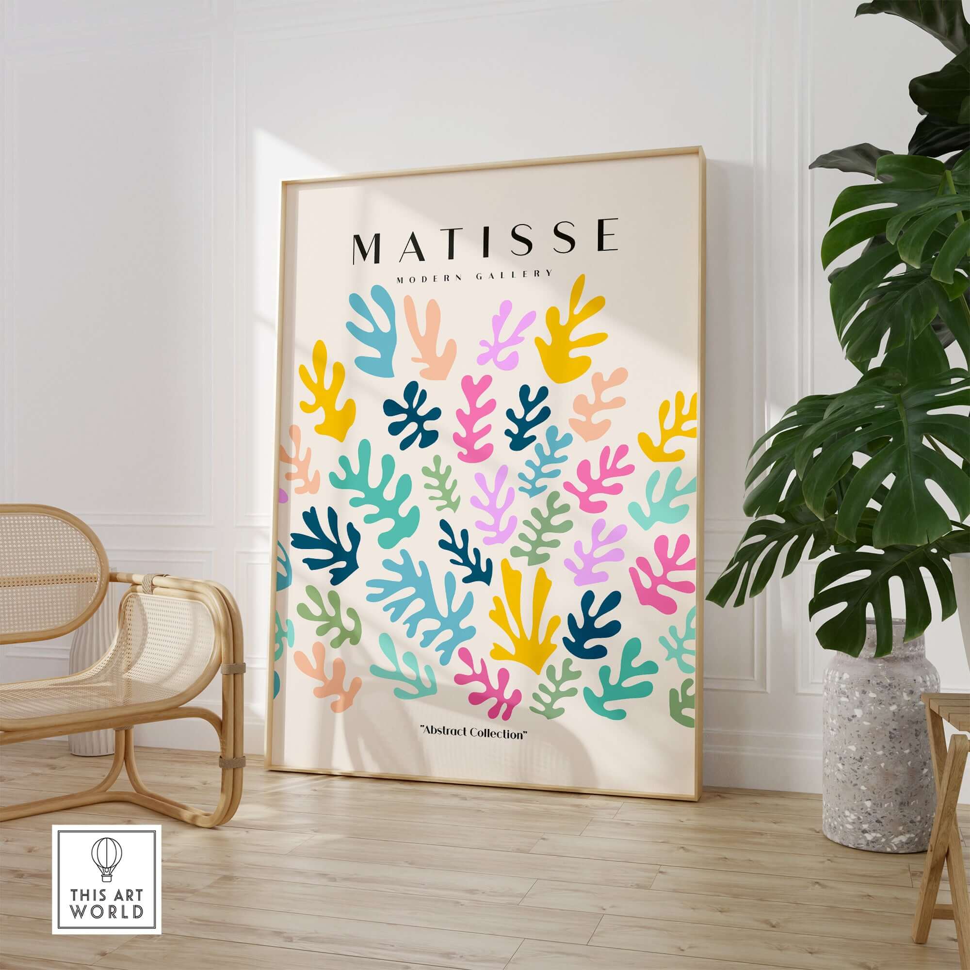 Matisse Art Prints - Colorful Abstract Botanical Scatter Poster features vibrant abstract botanical designs.