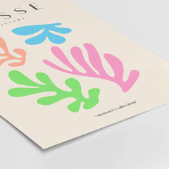 Matisse Art Prints - Colorful Abstract Cut Outs Wall Art featuring vibrant shapes in playful colors on a beige background.