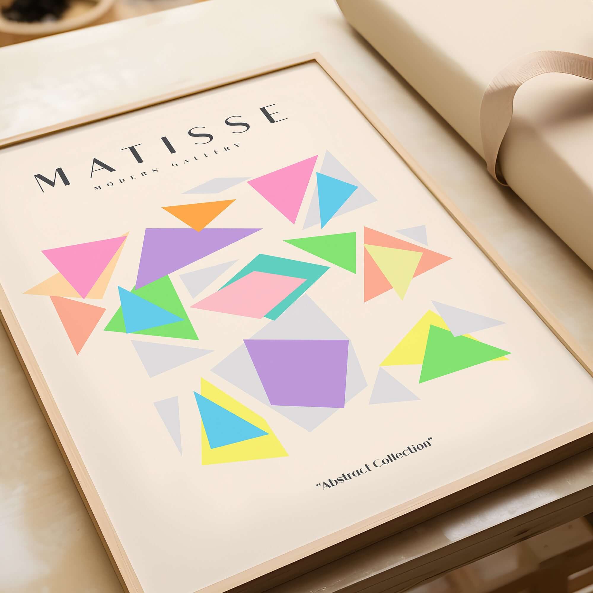 Matisse Art Prints - Colorful Geometric Triangles Poster featuring vibrant overlapping geometric shapes.