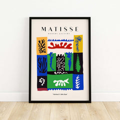 Matisse Art Prints -  Complex Abstract Botanical Patchwork Poster featuring colorful abstract designs.
