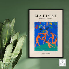 Matisse Art Prints - The Dance Figures Abstract Sky Poster showcasing colorful figures on a vibrant background.