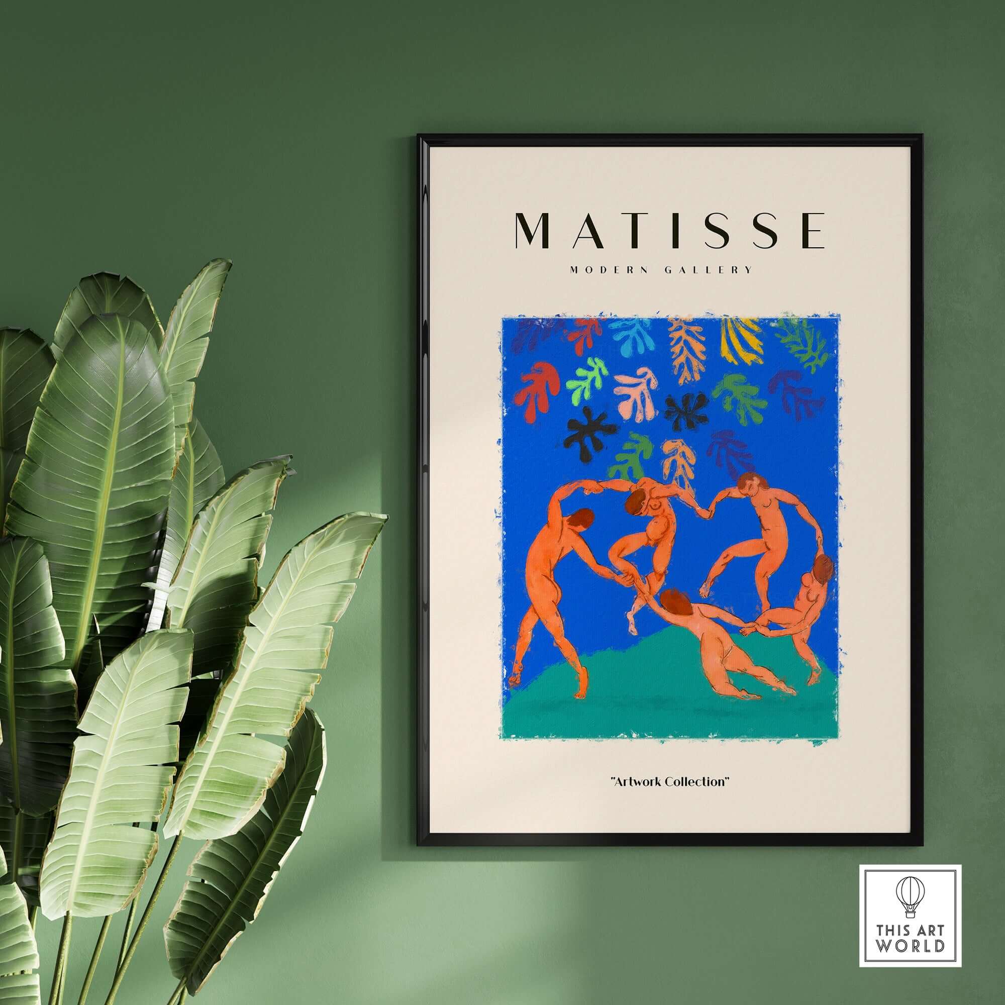 Matisse Art Prints - The Dance Figures Abstract Sky Poster showcasing colorful figures on a vibrant background.