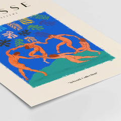 Matisse Art Prints - The Dance Figures Abstract Sky Poster featuring vibrant orange figures on blue background.
