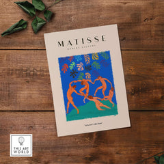 Matisse Art Prints - The Dance Figures Abstract Sky Poster featuring colorful dancers against a vibrant background.