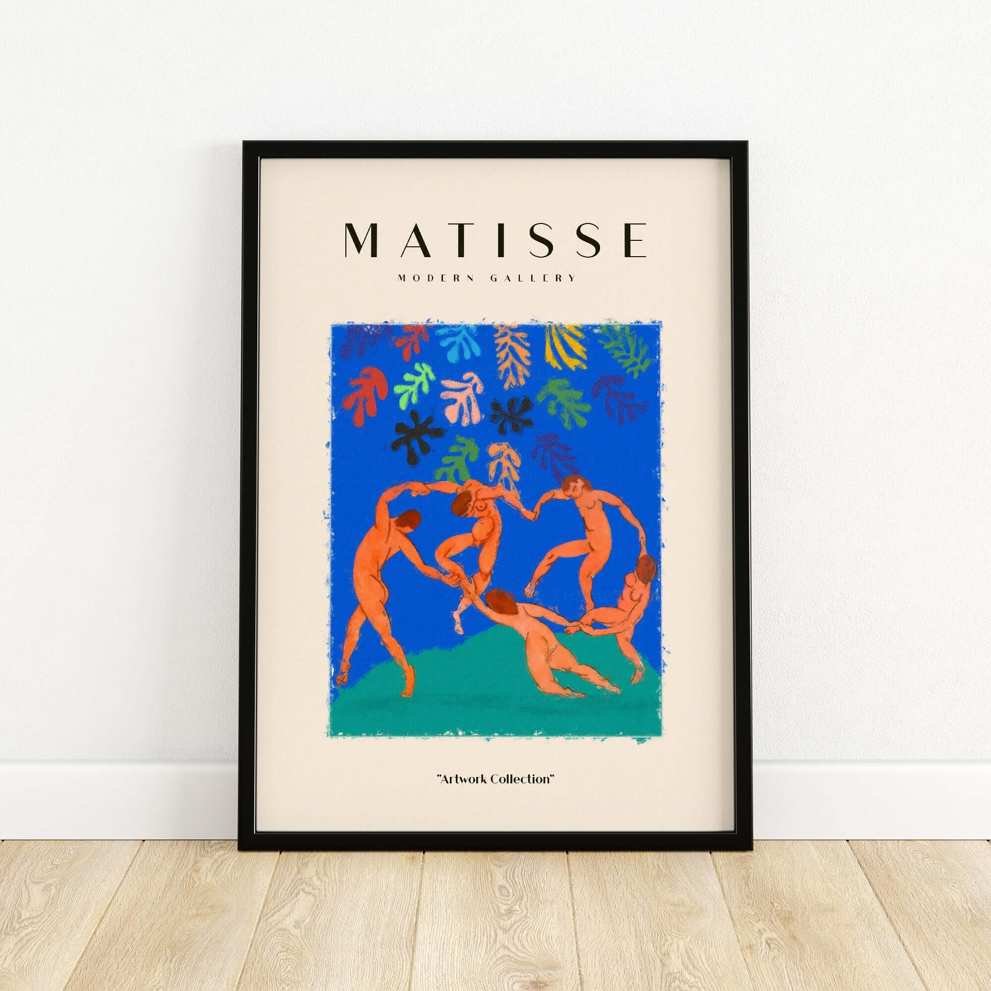Matisse Art Prints - The Dance Figures Abstract Sky Poster featuring vibrant dance figures on blue sky.