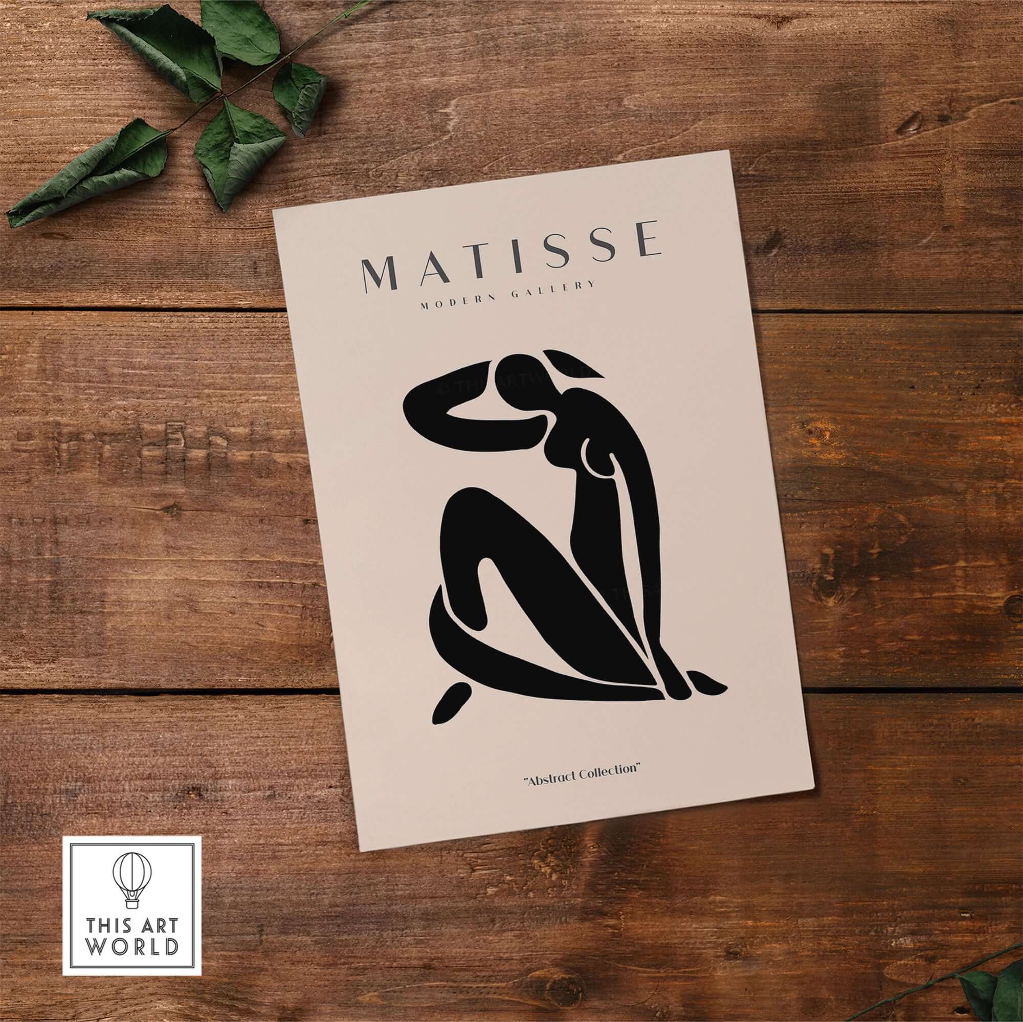 Matisse Art Prints - Figurative Lady Poster Art featuring a minimalist black silhouette of a seated woman.